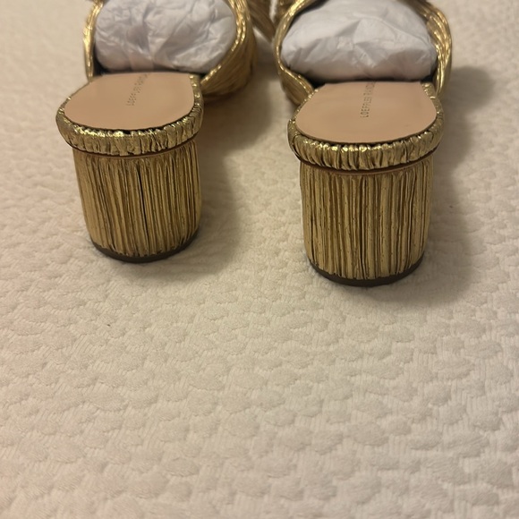 Loeffler Randall Emilia Gold Pleated Bow Heel - Picture 10 of 11